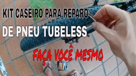 Kit caseiro para reparo de pneu tubeless