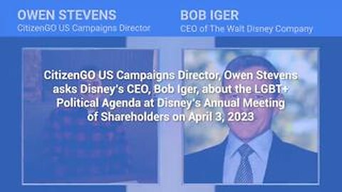 Disney CEO Confronted at Shareholder Meeting