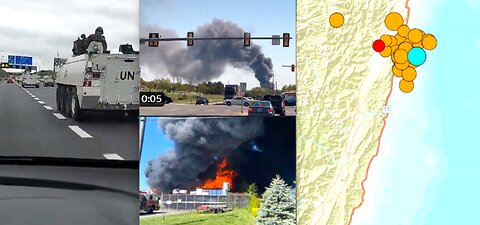 MASSIVE QUAKE SWARM UNDERWAY!!! MULTIPLE TOXIC FIRES & EVACUATIONS*UN MILITARY VEHICLES ON HIGHWAY*