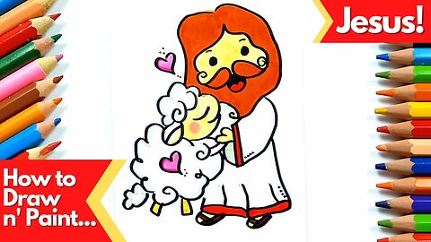 How to Draw and Paint Jesus and a Very Cute Sheep