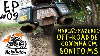 Los Clandestinos Moto Viagem Ep#09. Harlão FAZENDO OFF ROAD "de COXINHA" em BONITO MS