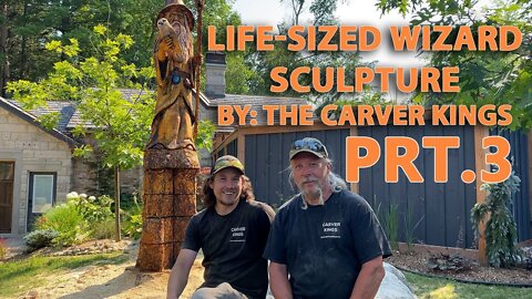 Amazing Bigger than Life-sized Wizard and pet Owl Sculpture Part 3