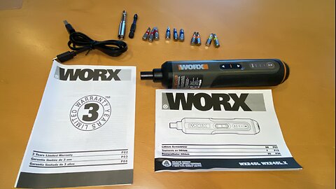 WORX 4V 3 Speed Screwdriver Small Thin Light Battery Powered Power Operated Rechargeable MDL WX240L