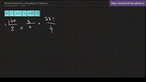 6th Grade Mixed Operational Calculations: Problem 2