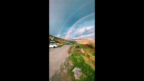 Double rainbow on the mountain