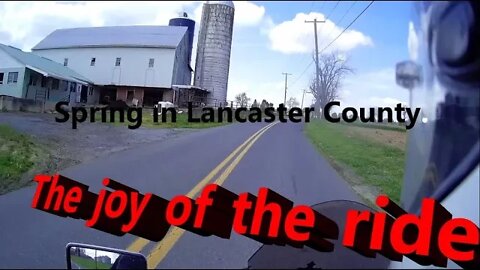 Spring motorcycle/scooter ride through Lancaster County Farmland.