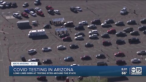 Long lines forming once again at Arizona COVID-19 testing sites