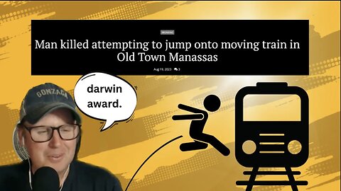 DARWIN AWARD - man killed attempting to jump onto moving train