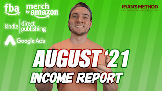 August 2021 Passive Income Report (Amazon FBA, Merch, KDP, Print on Demand, Google Ads)