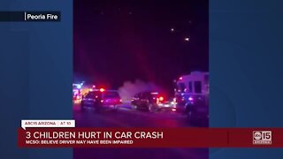 MCSO: Woman and 3 kids hospitalized after crash near Lake Pleasant