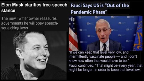 Elon Musk Reassures Governments he will obey speech-squelching laws/Fauci News