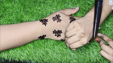 full hand simple mehndi design