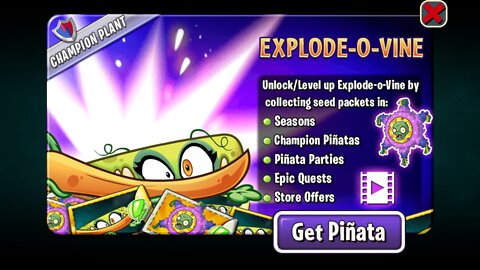 Plants vs Zombies 2 - Epic Quest - Seedium Plant Showcase - Explode-O-Vine - June 2022