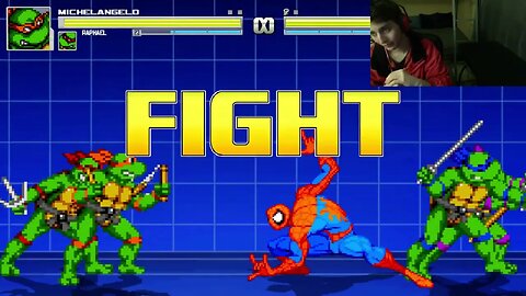 Teenage Mutant Ninja Turtles Characters (Leonardo And Raphael) VS Spider-Man In A Battle In MUGEN