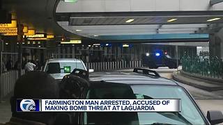 Farmington man arrested, accused of making bomb threat at airport