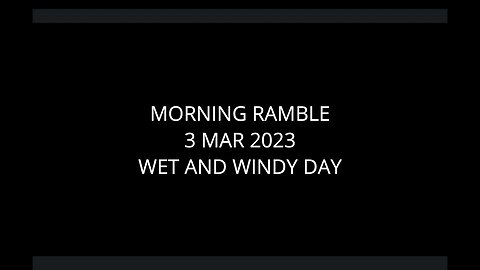 Morning Ramble - 20230303 - Wet and Windy Day