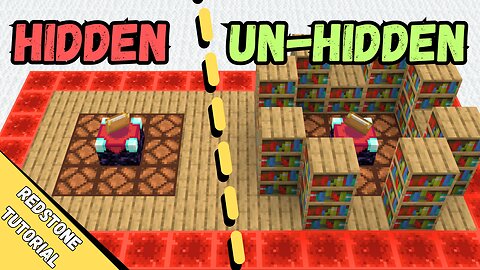 Completely Hidden Full Bookshelf Setup in Minecraft Java | Redstone Tutorial