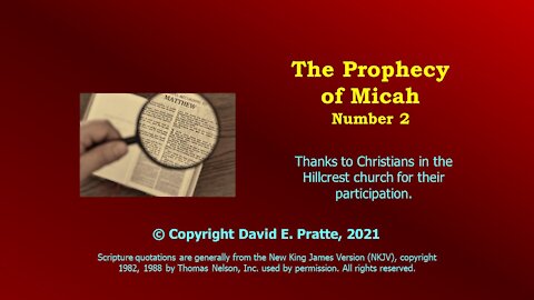 Video Bible Study: Micah - #02