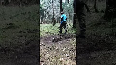 Woodland wildcamping 20 4 2021 clearing up the firepit and leaving the woodland.Leave No Trace