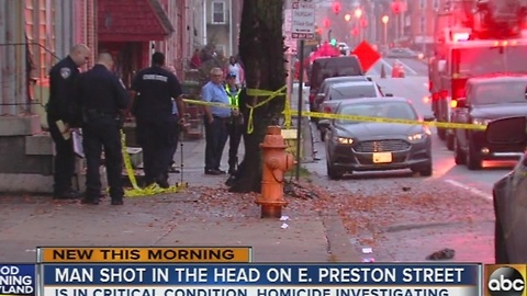 Man shot in the head on E. Preston Street