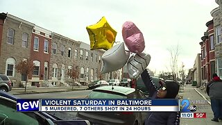 Five dead, seven hurt in eight Saturday shootings in Baltimore