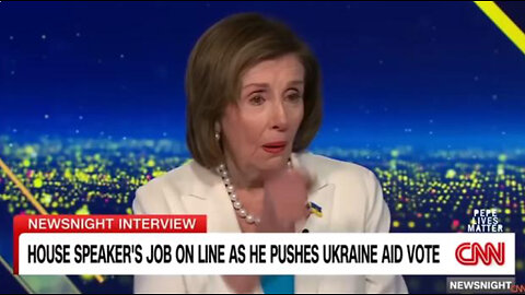 An intoxicated Nancy Pelosi is on CNN praising Mike Johnson's tremendous courage