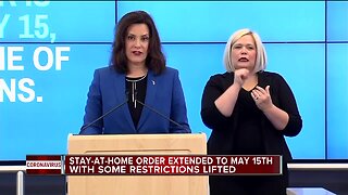 Whitmer extends stay-home order through May 15, eases rules