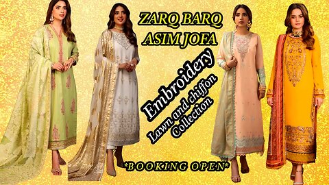 ZARQ BARQ ASIM JOFA EMBROIDERY LAWN & CHIFFON | ZAIN.AAYAN COLLECTION |