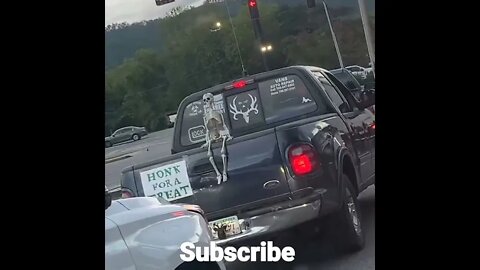 Halloween Decorated Truck Has a Funny Surprise