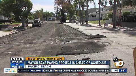 Mayor says paving project ahead of schedule