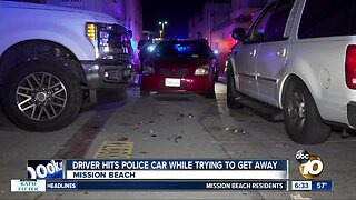 Suspected DUI driver hits San Diego police car while trying to get away