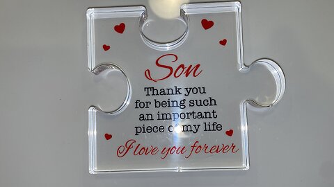 Just a Look at Great Gifts Gift for Son Engraved Acrylic Block Puzzle 3.35 x 2.76 Thank You Clear