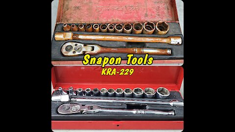 Vintage Snapon Tools 1/4" Ratchet / Socket Set and Box KRA-229 Restoration