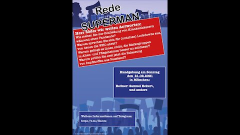 Demo München Marienplatz 21.02.21 Rede Superman