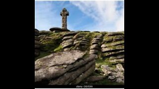 Night hiking saw a standing stone . Brat Tor Dartmoor