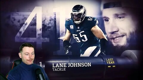 Rugby Player Reacts to LANE JOHNSON (OT, Eagles) #41 The Top 100 NFL Players of 2023