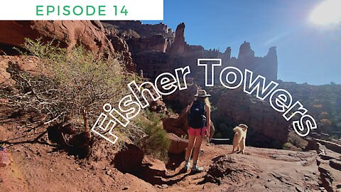 Fisher Towers Hike: Moab Utah, golden retriever, ladders, overlanding, exploring