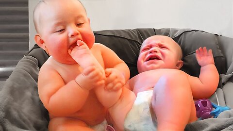 Try Not To Laugh | Twin Babies Always Love Each Other | Best Funny & Fails Of The Year 2023