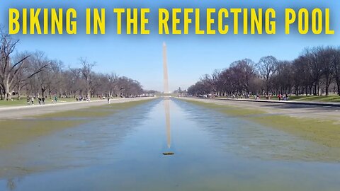 Exploring D.C. on a warm day, riding a bike through the Reflecting Pool and then out to the Beach.