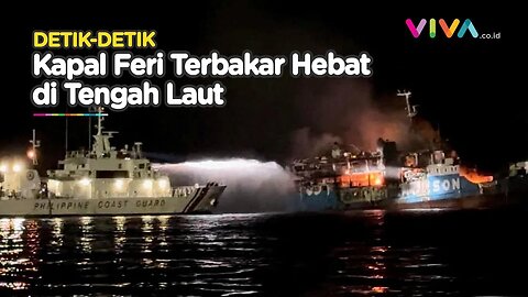 NGERI! Kapal Feri Semburkan Bongkahan 'Neraka' di Tengah Laut