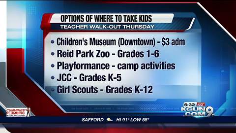 Childcare options amid Thursday's teacher walkout