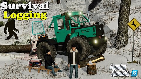 Starting with $0 and an AX (Survival Logging) | Silverrun Forest | Farming Simulator 22