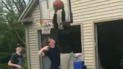 LeBron James Jr POSTERIZES Kid During Pickup Game