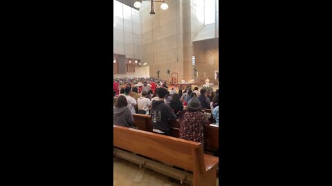 Marxists try to disrupt Mass at Cathedral of our Lady of the Angels.