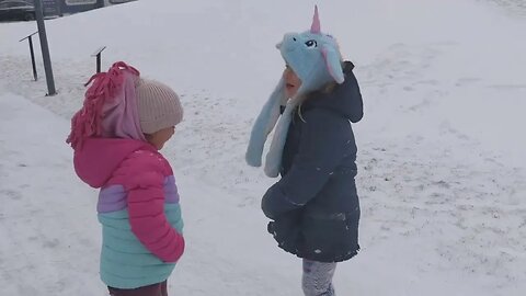 Snowball fight! So cold!