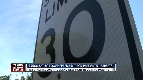 Largo plans to change residential speed limit from 30 to 25