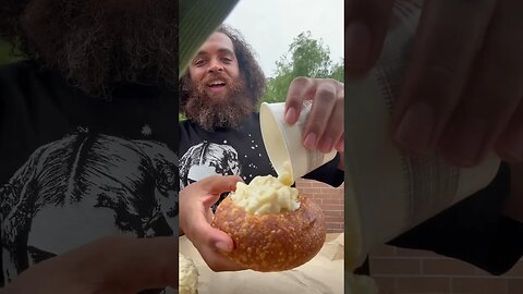 mac & cheese, bread bowl from Panera bread with Rock Mercury￼