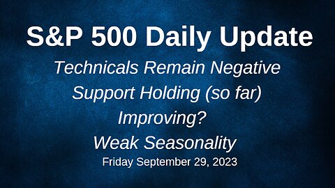 S&P 500 Daily Market Update for Friday September 29, 2023