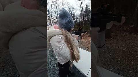 AR-15 training for Women - lean into it and keep the dot on the target