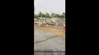 Loading concrete with skid steer